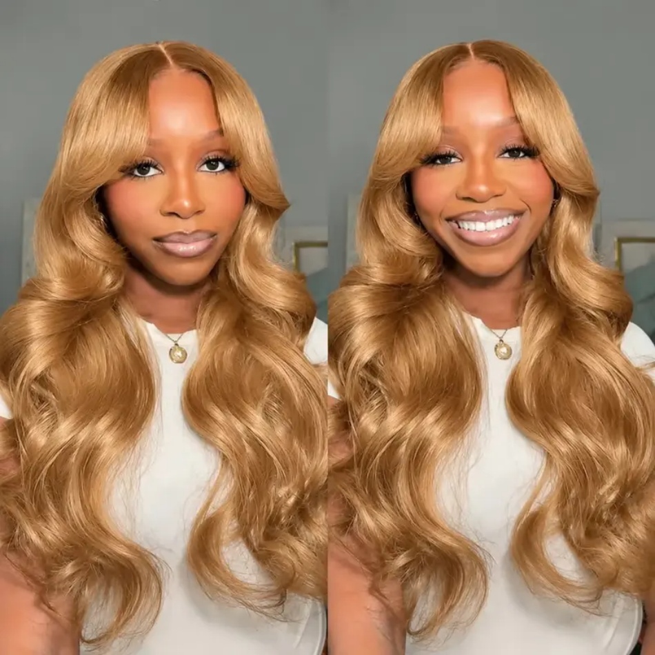 Human Hair Wigs - Honey Blonde Wig Body Wave 13x6