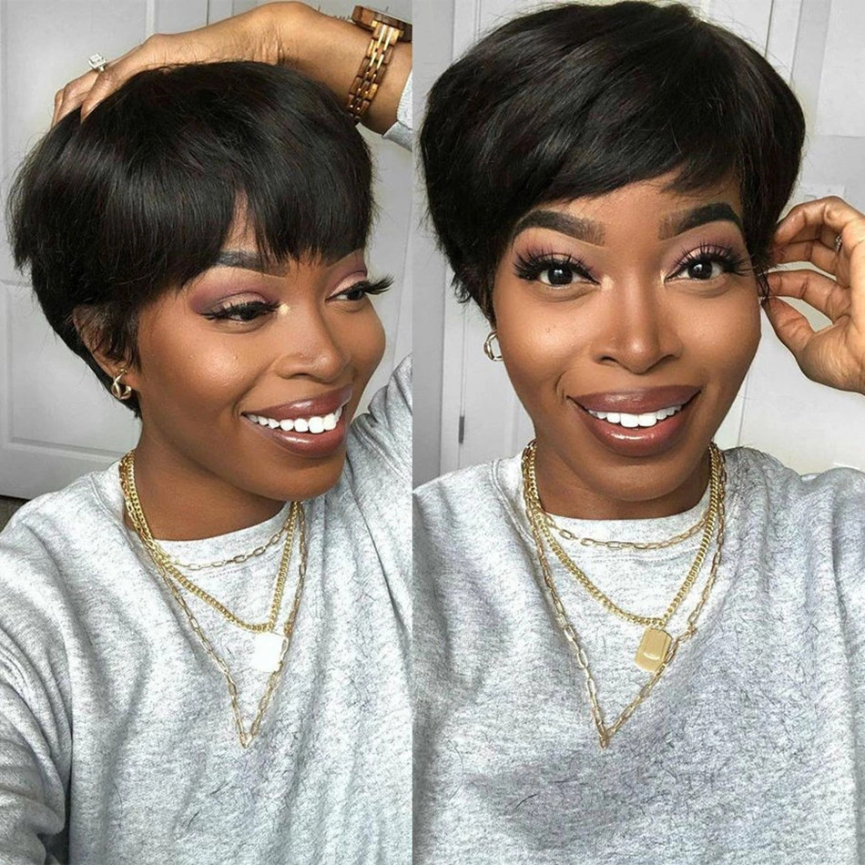 Short Human Hair Wigs Pixie Cu - Short Pixie Cut Wig Human Hair Cheap ulasan dan harga