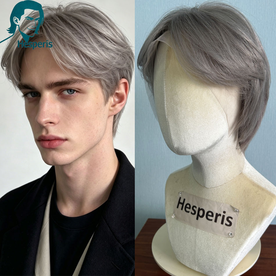 Hesperis Brazilian Remy Grey C - Pre Parted 13X4 Lace Front Bob Wig ulasan dan harga