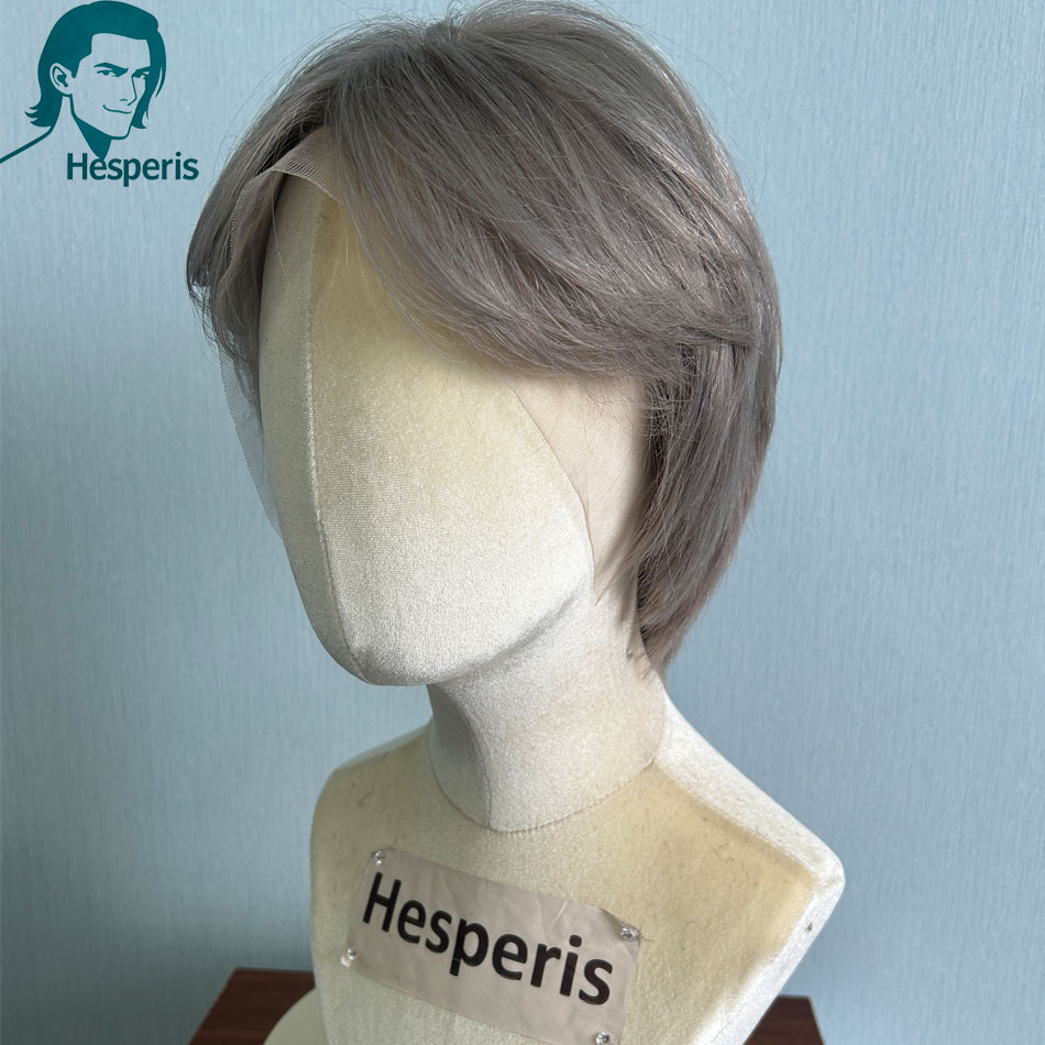 Hesperis Brazilian Remy Grey C - Pre Parted 13X4 Lace Front Bob Wig ulasan dan harga