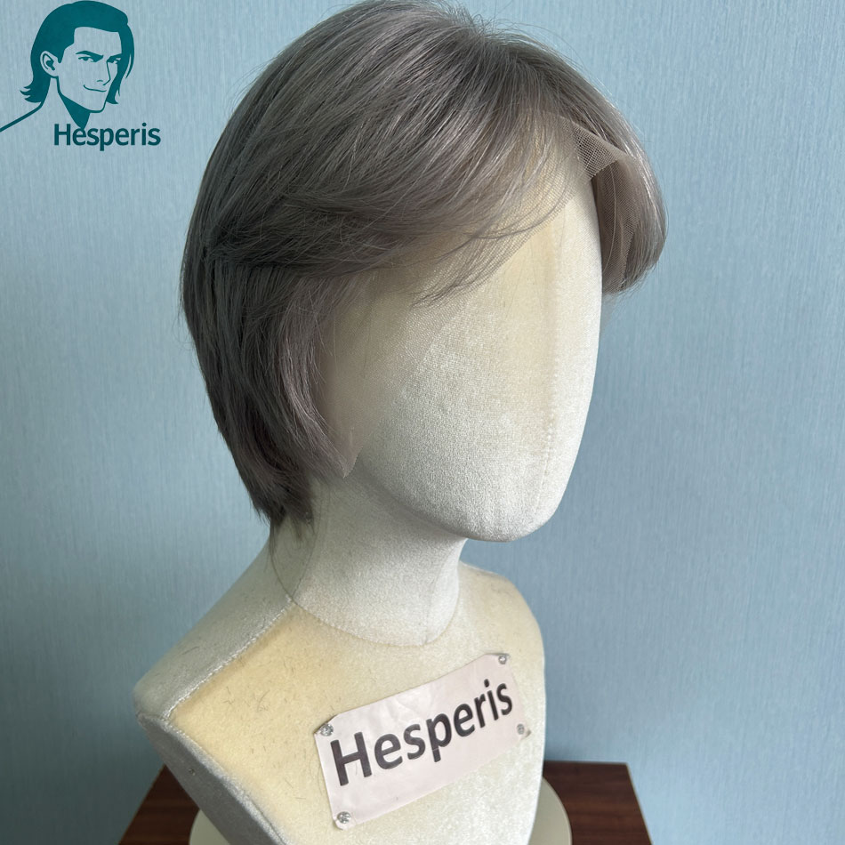 Hesperis Brazilian Remy Grey C - Pre Parted 13X4 Lace Front Bob Wig ulasan dan harga