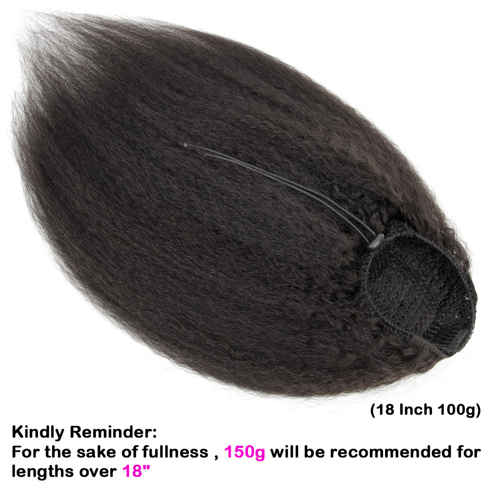 [Yvonne] Kinky Straight Drawst - Seamless Clip In Hair Extensions Human Hair ulasan dan harga