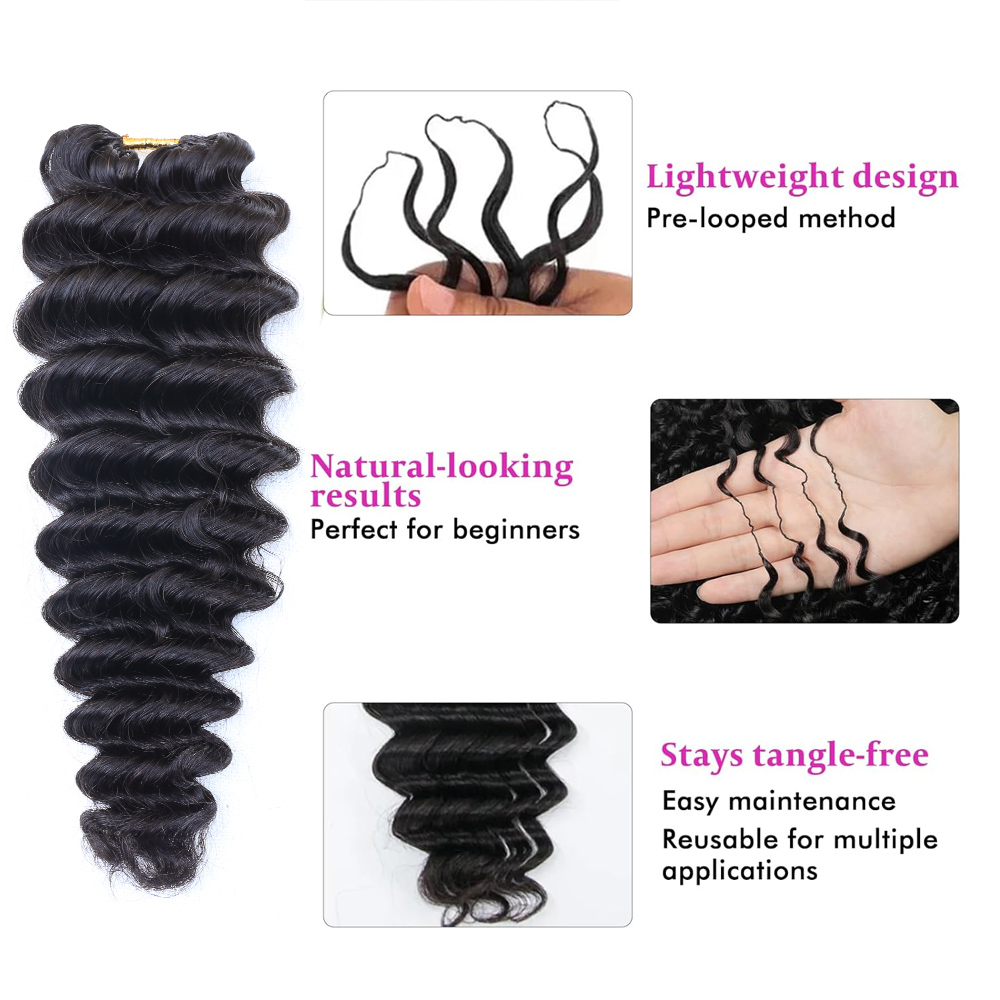 Natural Black Deep Wave Feathe - Hair Bundles ulasan dan harga