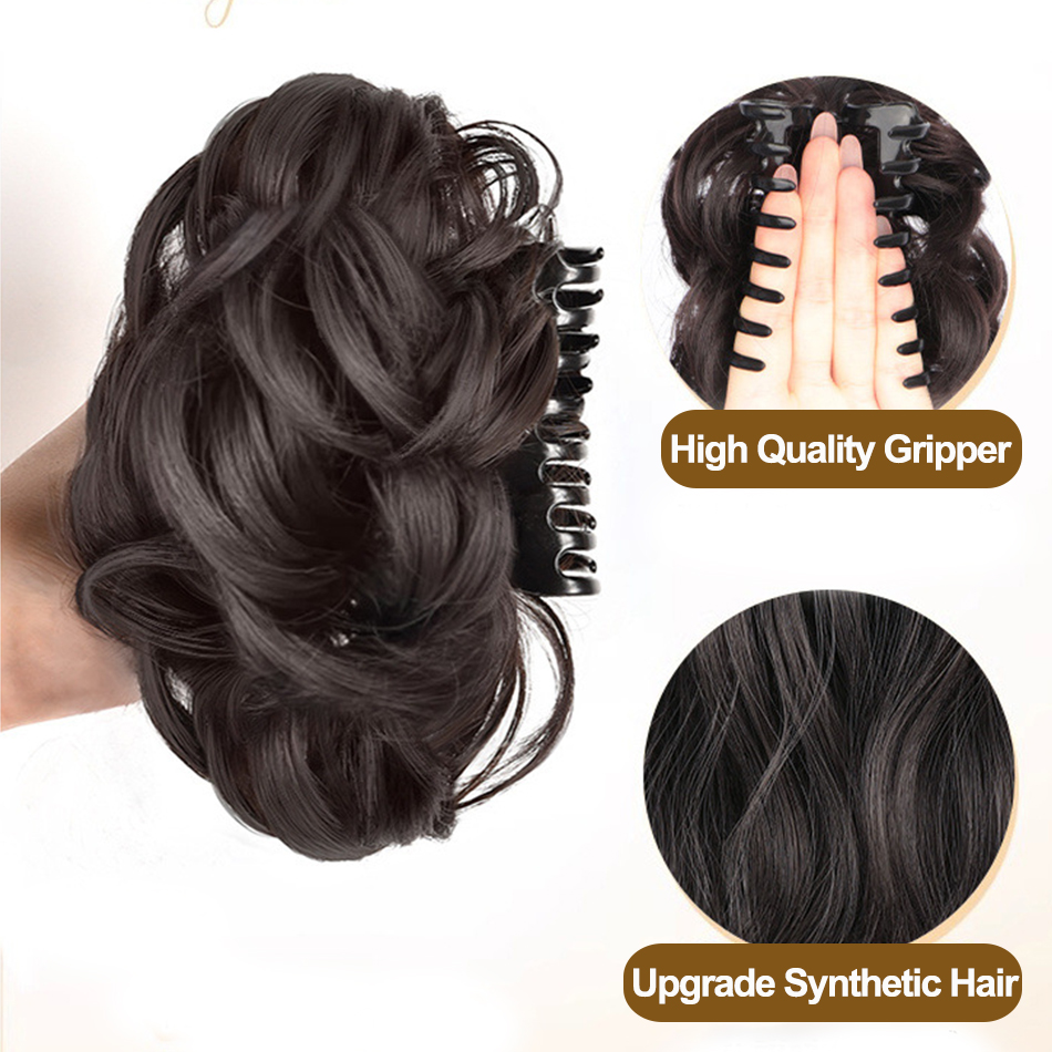 Synthetic Messy Bun Hair Piece - Claw Clip Messy Bun Hair Piece ulasan dan harga