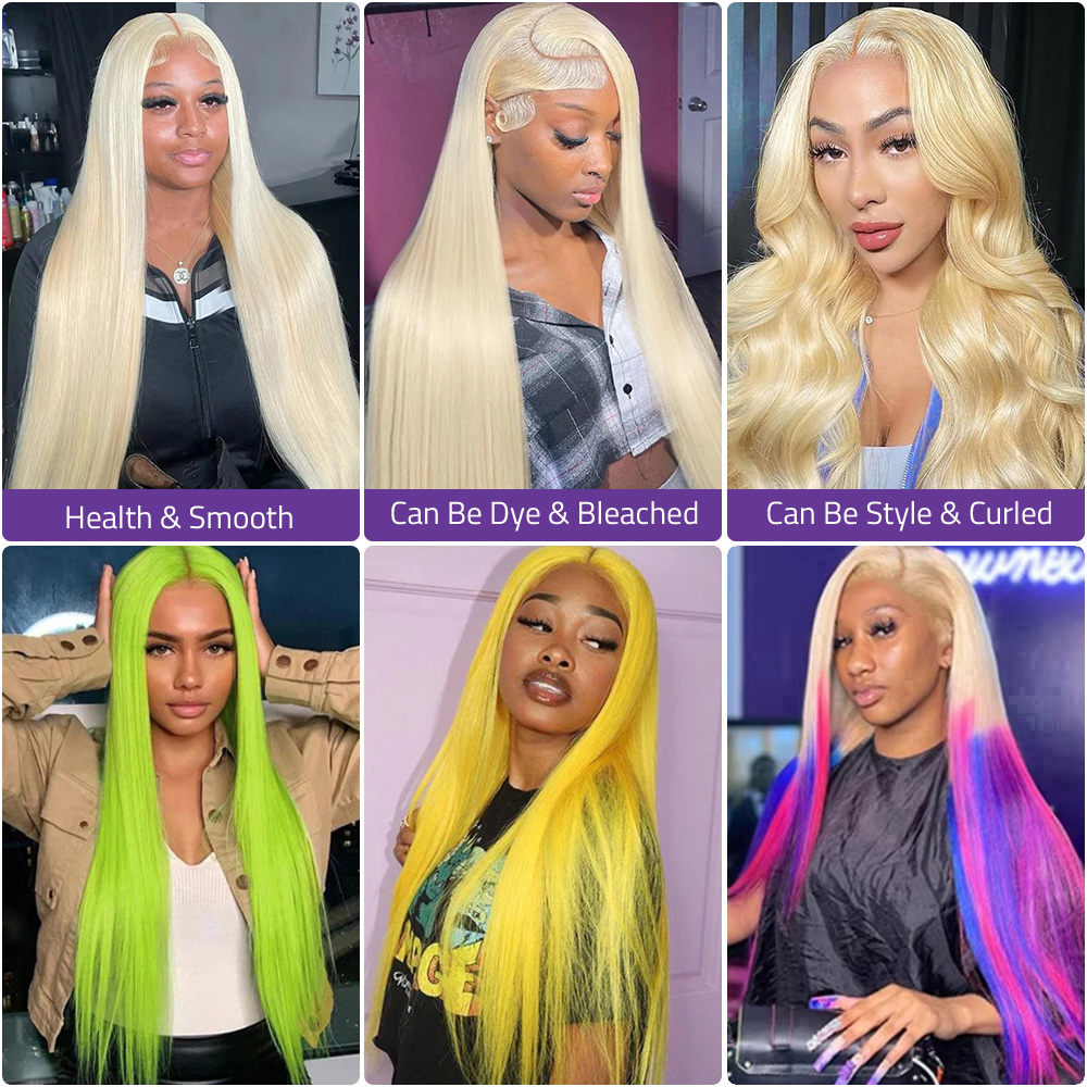 Blonde 613 Straight 13x4 Hd La - Hd Lace Frontal Wig Human Hair Pre Plucked ulasan dan harga