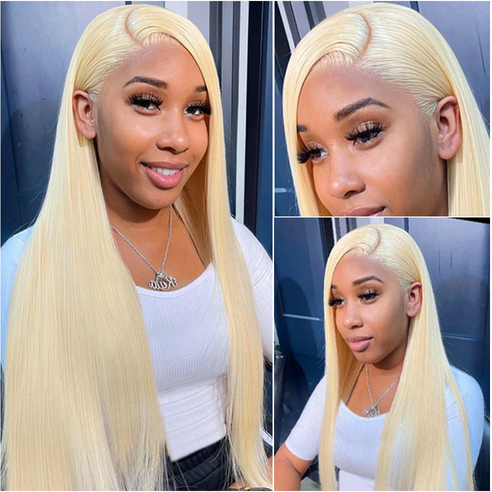 Blonde 613 Straight 13x4 Hd La - Hd Lace Frontal Wig Human Hair Pre Plucked ulasan dan harga
