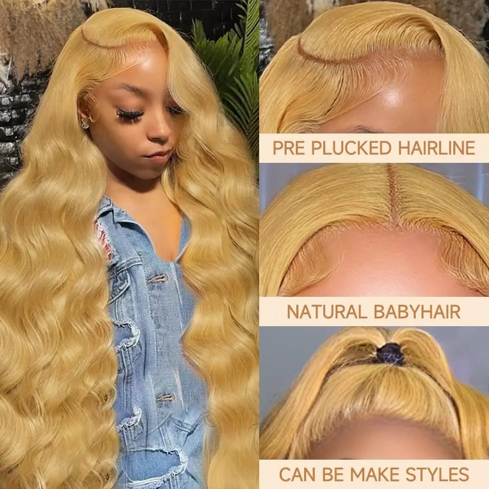 Honey Blonde Wig Body Wave 13x - Human Hair Wigs ulasan dan harga