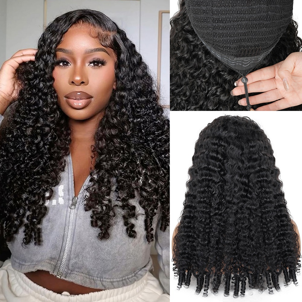 Natural Colored Burmese Curly  - Human Hair Wigs ulasan dan harga