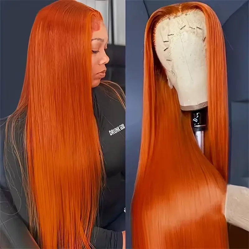 350# Colored Orange Ginger Wig - Lace Front Wigs ulasan dan harga