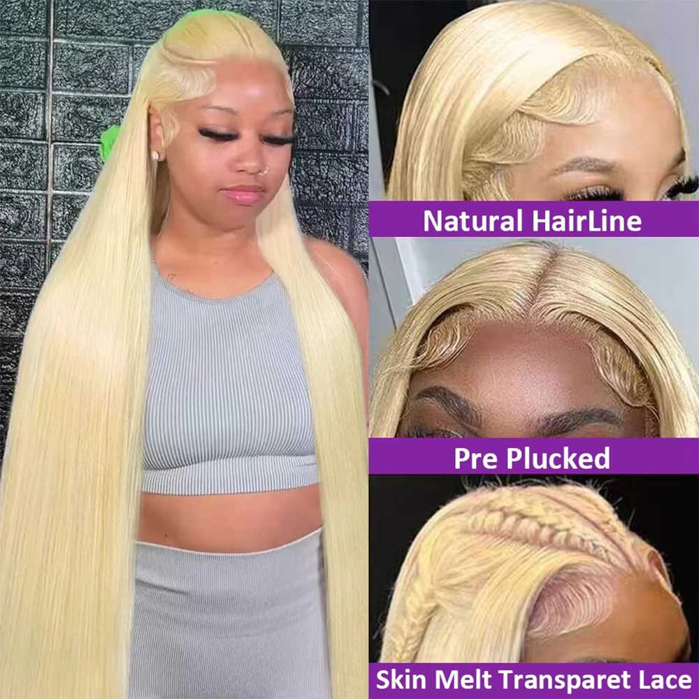 200% Density 613 Blonde Bone S - Hd Lace Frontal Wig Human Hair Pre Plucked ulasan dan harga