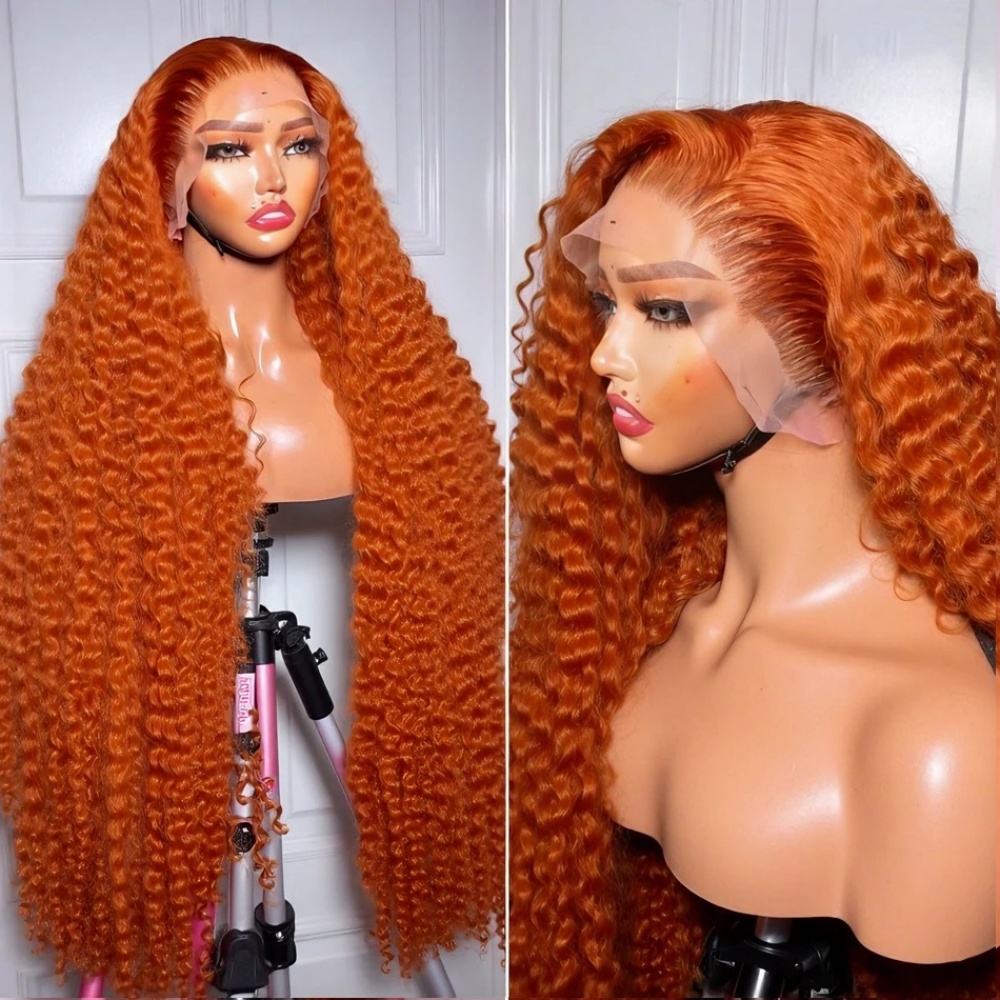200% Density Ginger Orange Dee - Human Hair Wigs ulasan dan harga