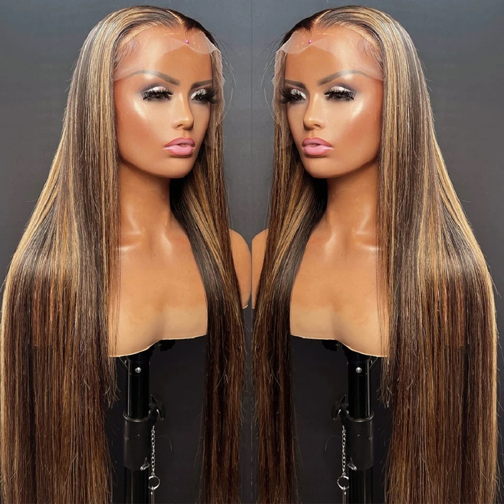 44 46 Inch P4/27 Highlight Col - Hd Lace Frontal Wig Human Hair Pre Plucked ulasan dan harga