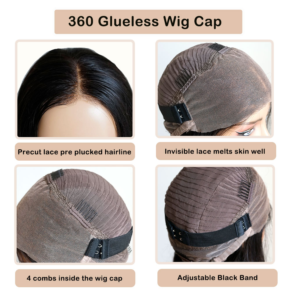 Brazilian Pre Cut Bone Straigh - Lace Front Wigs ulasan dan harga