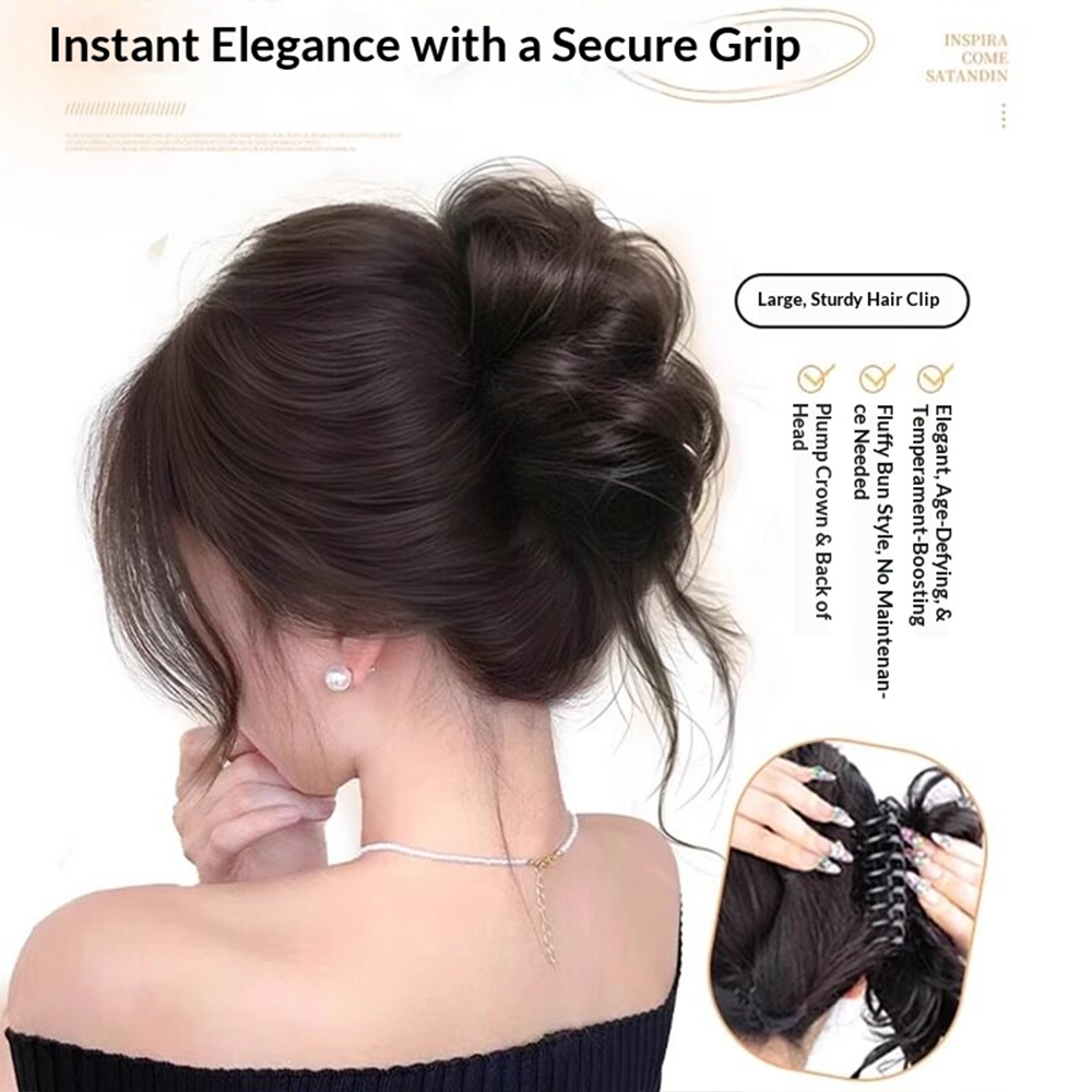 1pc Elegant Chignon Bun Extens - Claw Clip Messy Bun Hair Piece ulasan dan harga