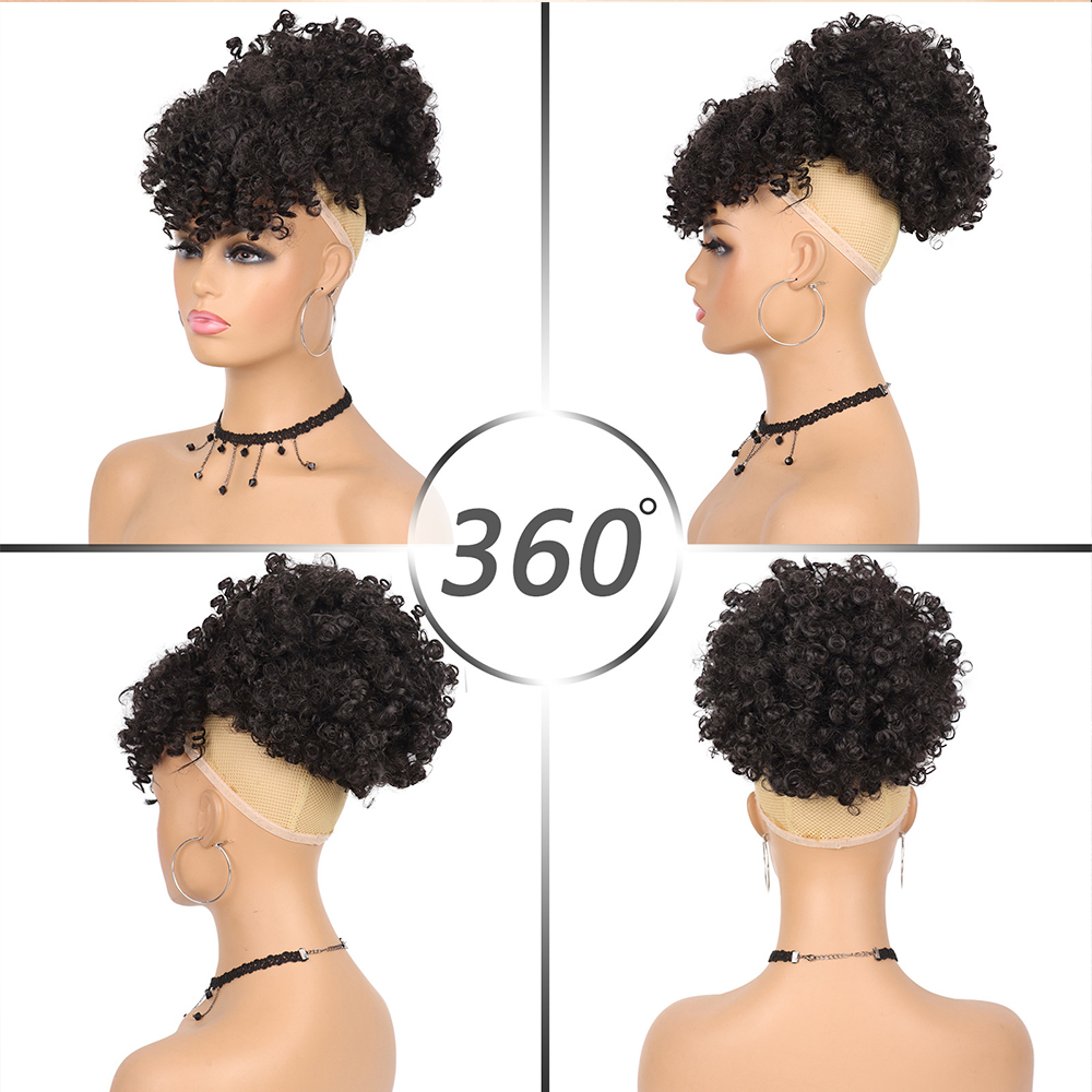 Afro Puff Drawstring Ponytail  - Drawstring Afro Curly Puff Ponytail ulasan dan harga