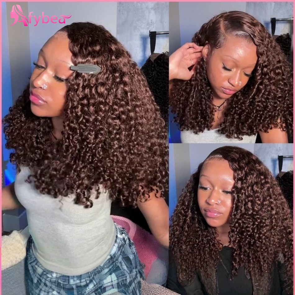 Curly Lace Front Wig Chocolate - Hd Lace Frontal Wig Human Hair Pre Plucked ulasan dan harga
